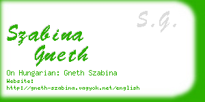 szabina gneth business card